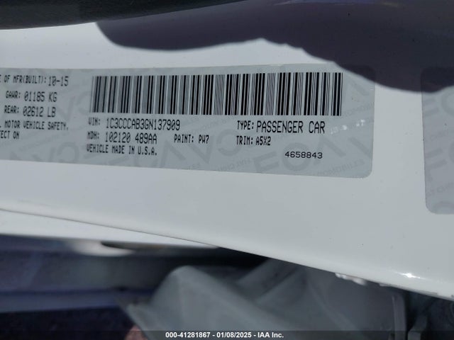 Chrysler 200 Limited 2016 1C3CCCAB3GN137909 Image 9