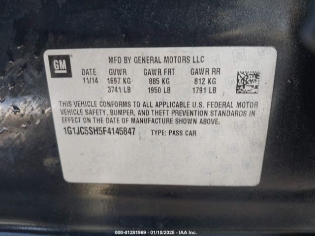 1G1JC5SH5F4145847 Chevrolet Sonic Lt Auto