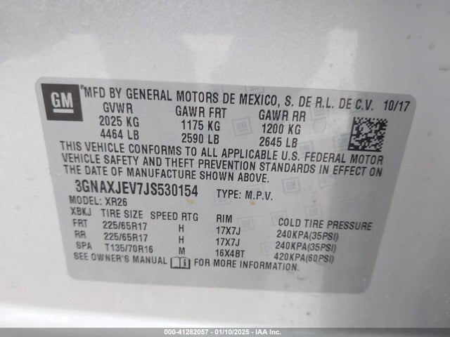 Chevrolet EQUINOX LT 2018 3GNAXJEV7JS530154 Image 9