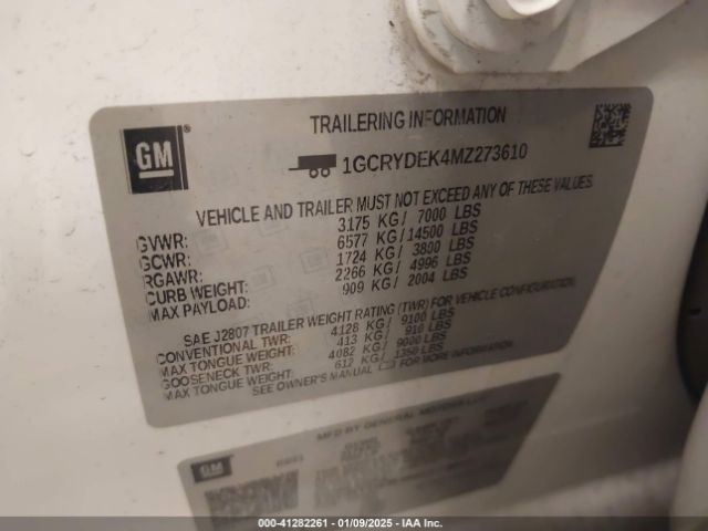 1GCRYDEK4MZ273610 Chevrolet Silverado 1500 4wd Double Cab Standard Bed Lt