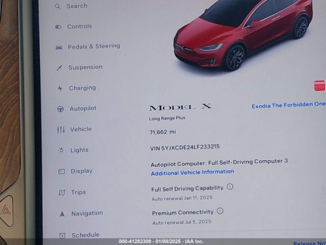 5YJXCDE24LF233215 Tesla Model X Long Range Dual Motor All-wheel Drive/long Range Plus Dual Motor All-wheel Drive