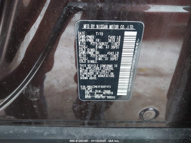 JN8AZ2NEXF9087473 Infiniti 2015