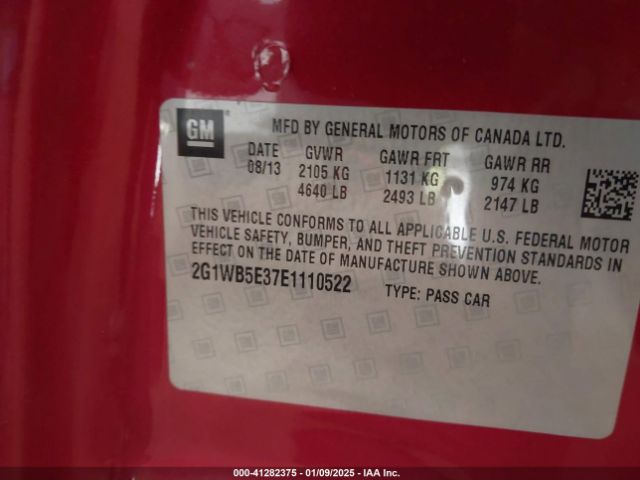 2G1WB5E37E1110522 Chevrolet Impala Limited Lt