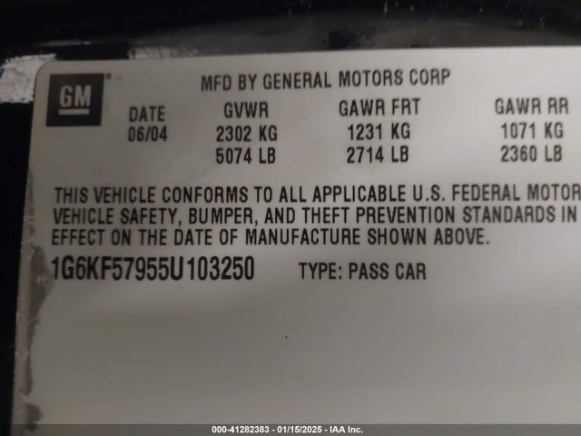 2005 CADILLAC DEVILLE 1G6KF57955U103250 Photo 8
