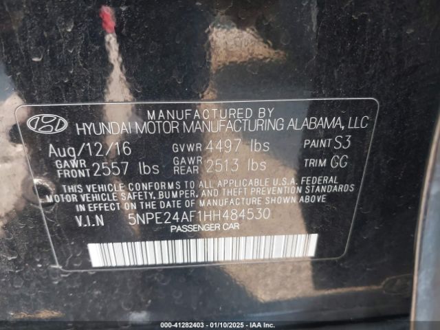 5NPE24AF1HH484530 Hyundai Sonata
