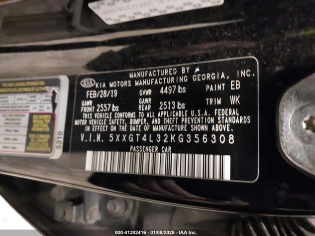 5XXGT4L32KG356308 KIA Optima S