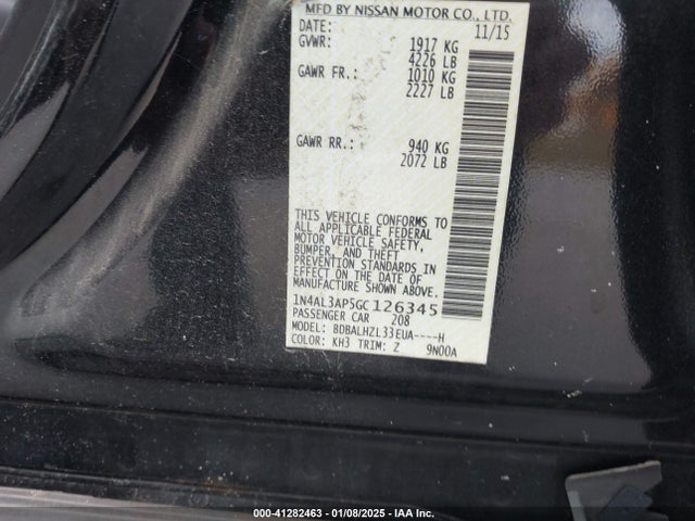 Nissan Altima 2.5 Sr 2016 1N4AL3AP5GC126345 Image 9