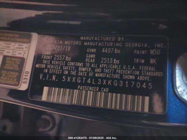 5XXGT4L3XKG317045 KIA Optima S