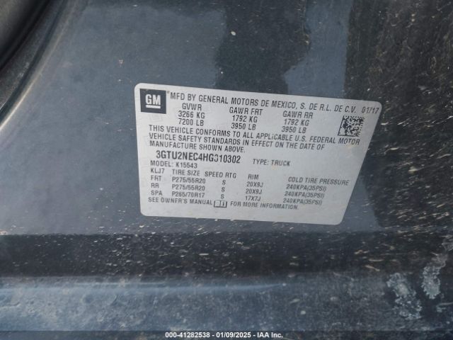 3GTU2NEC4HG310302 GMC Sierra 1500 Slt
