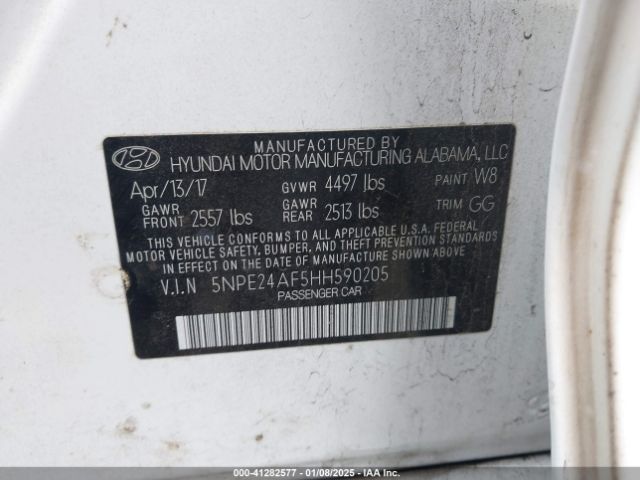 5NPE24AF5HH590205 Hyundai Sonata