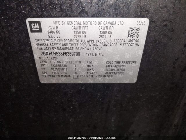 2GNFLHE33F6369798 Chevrolet Equinox Ltz
