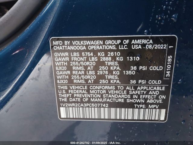 1V2WR2CA3PC507742 Volkswagen Atlas 3.6l V6 Se W/technology