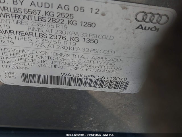 2012 AUDI Q5 WA1DKAFP6CA113076 Photo 8