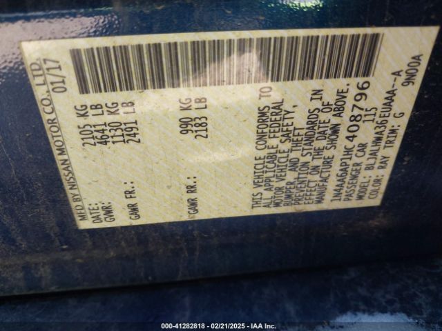 1N4AA6AP1HC408796 Nissan Maxima 3.5 Platinum