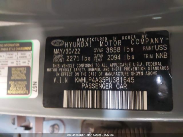 KMHLP4AG5PU381645 Hyundai Elantra Limited
