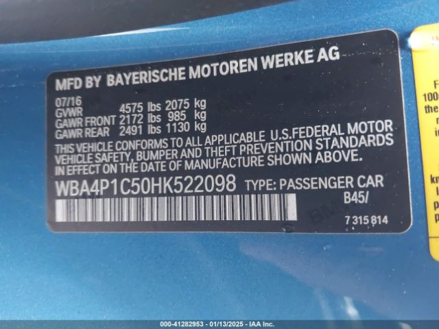 2017 BMW 440I WBA4P1C50HK522098 Photo 8