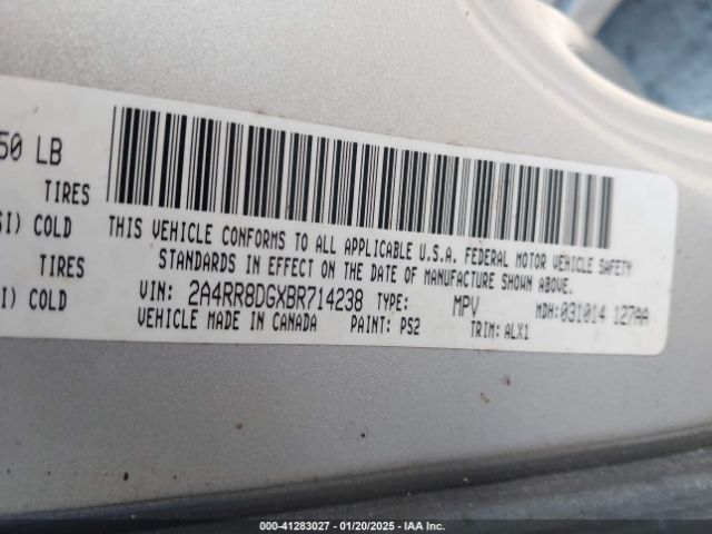 2011 CHRYSLER TOWN & COUNTRY 2A4RR8DGXBR714238 Photo 8