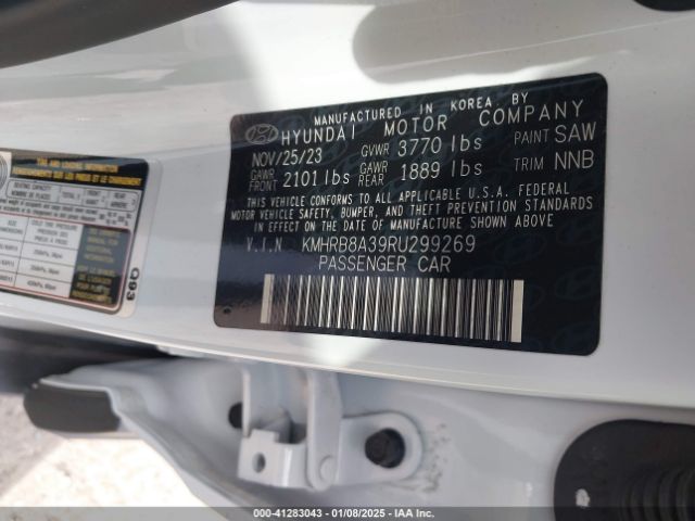 KMHRB8A39RU299269 Hyundai Venue Se