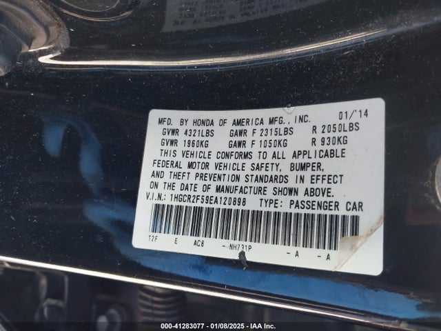 Honda Accord Sport 2014 1HGCR2F59EA120898 Image 9