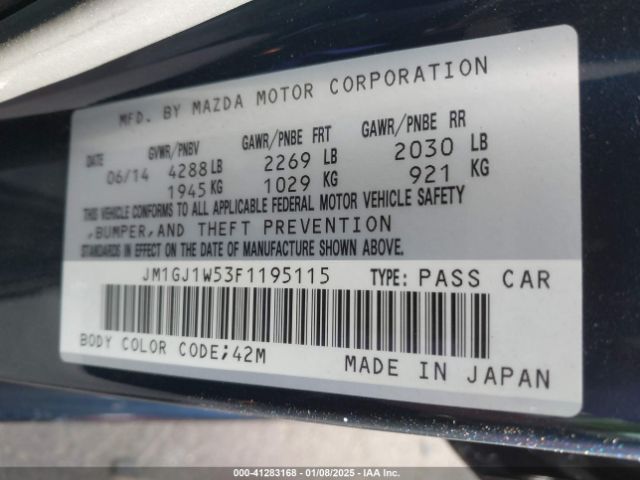 JM1GJ1W53F1195115 Mazda Mazda6 I Grand Touring
