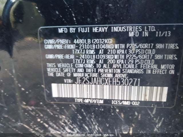 Subaru Forester 2.5i Limited 2014 JF2SJAHCXEH530271 Image 9