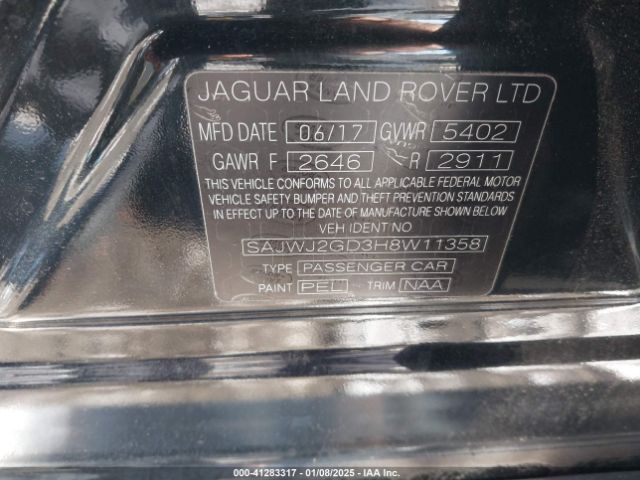 SAJWJ2GD3H8W11358 Jaguar Xj Xjl Portfolio