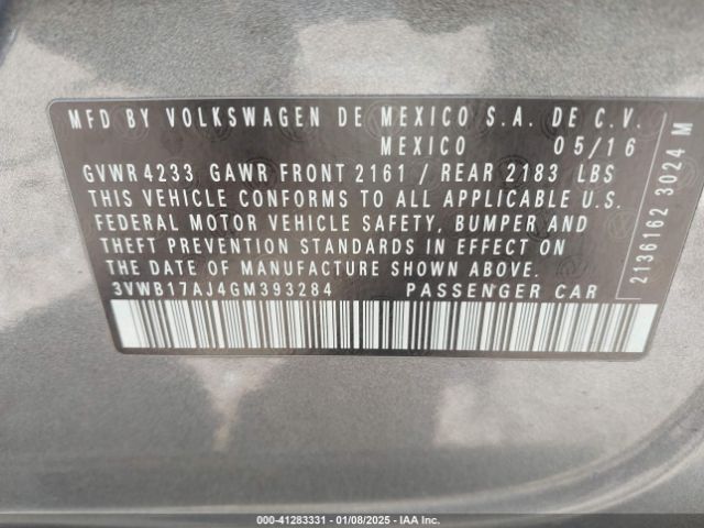 3VWB17AJ4GM393284 Volkswagen Jetta 1.8t Sport