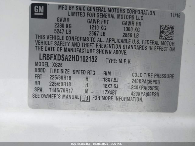 LRBFXDSA2HD102132 Buick Envision Essence