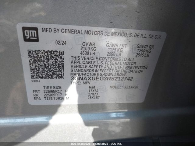3GNAXUEG3RS212742 Chevrolet Equinox Awd Lt