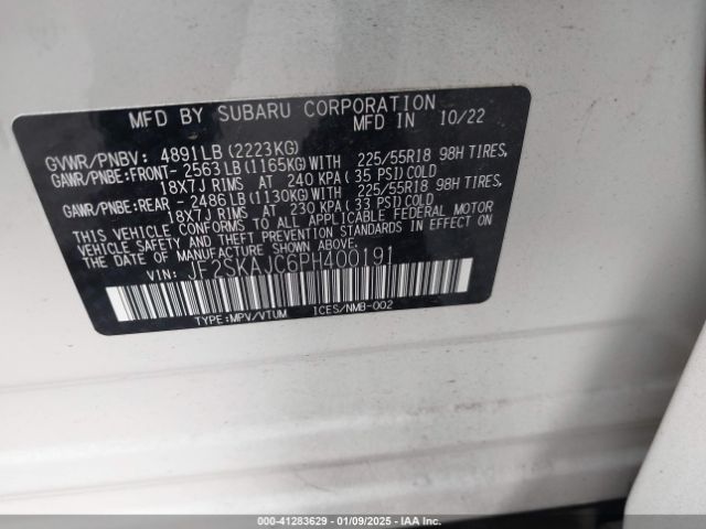 JF2SKAJC6PH400191 Subaru Forester Sport