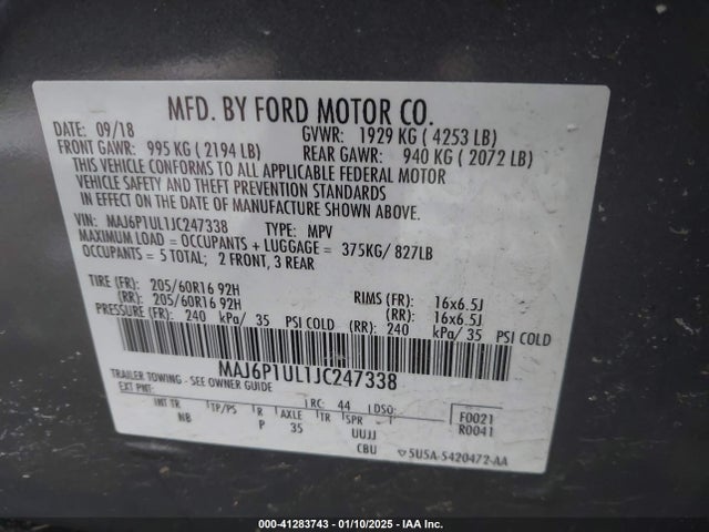 Ford Ecosport Se 2018 MAJ6P1UL1JC247338 Image 9