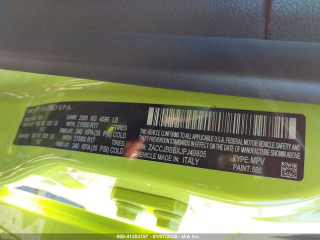 ZACCJBBBXJPJ49805 Jeep Renegade Latitude 4x4