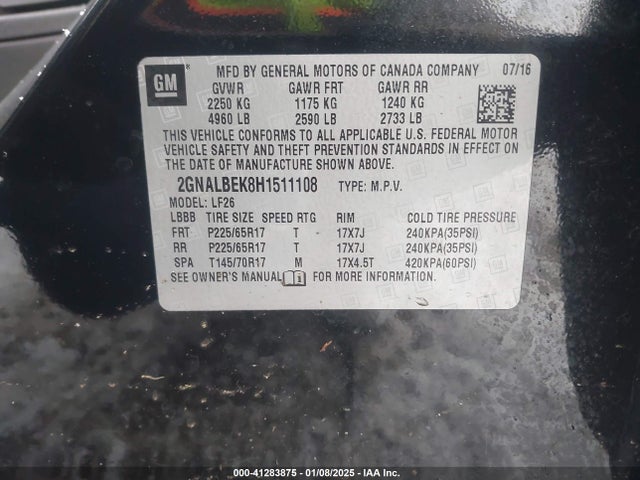 Chevrolet EQUINOX LS 2017 2GNALBEK8H1511108 Image 9
