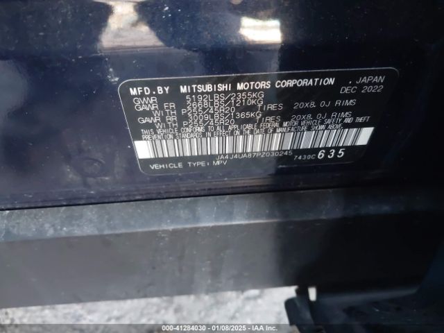 JA4J4UA87PZ030245 Mitsubishi Outlander Ralliart S-awc/se 2.5 S-awc/se Black Edition S-awc/se Special Editiont S-awc