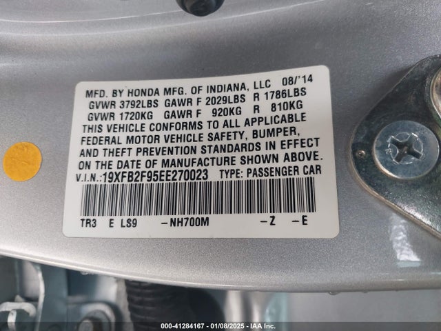 Honda Civic Ex-l 2014 19XFB2F95EE270023 Image 9