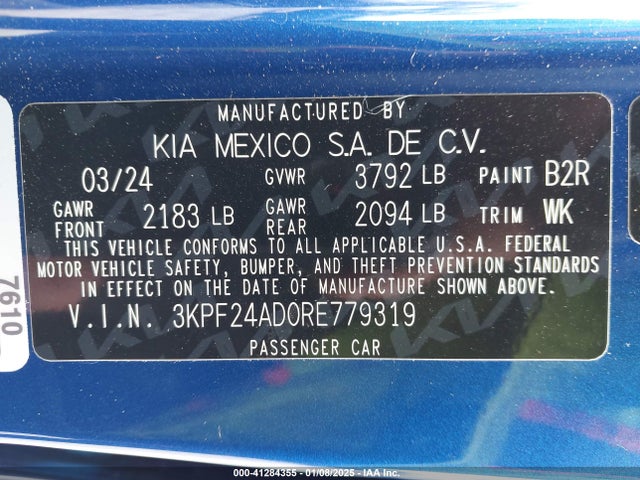 KIA Forte Lxs 2024 3KPF24AD0RE779319 Image 9