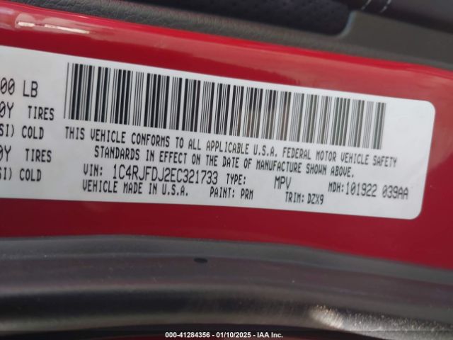 1C4RJFDJ2EC321733 Jeep Grand Cherokee Srt8