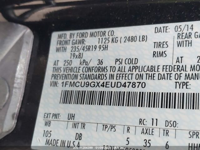 1FMCU9GX4EUD47870 Ford ESCAPE SE