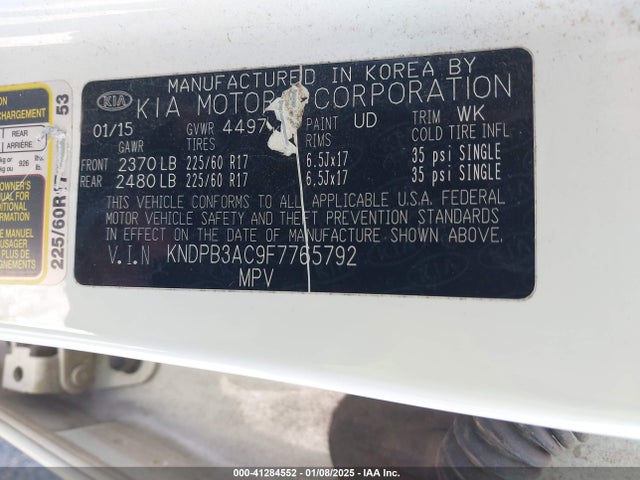 KIA Sportage Lx 2015 KNDPB3AC9F7765792 Image 9