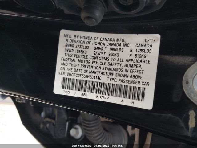 2HGFC2F55JH504140 Honda Civic Lx