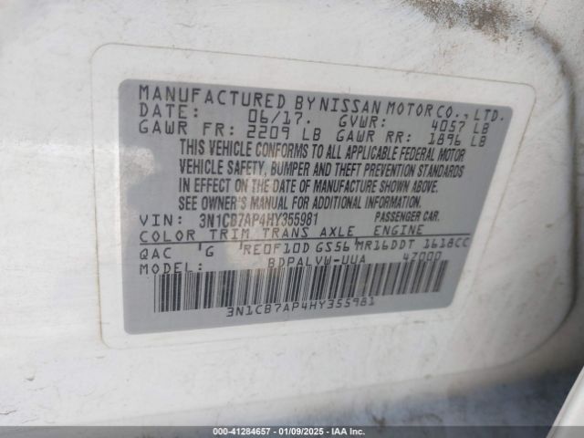 3N1CB7AP4HY355981 Nissan Sentra Nismo