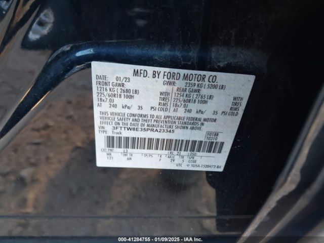 3FTTW8E35PRA23345 Ford Maverick Lariat