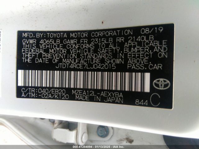 JTDT4RCE7LJ042015 Toyota Corolla Xse