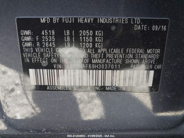 4S3BNAF69H3027011 Subaru Legacy 2.5i Premium
