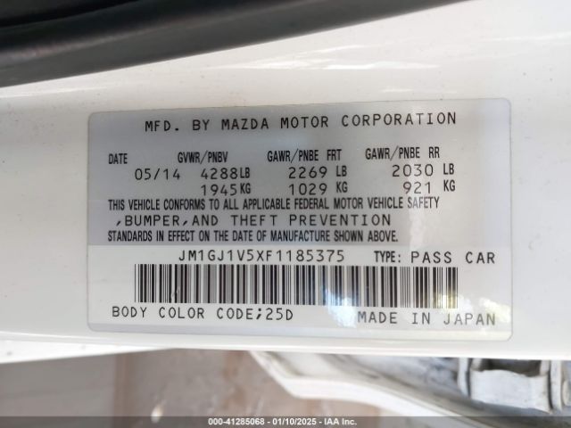 JM1GJ1V5XF1185375 Mazda Mazda6 I Touring