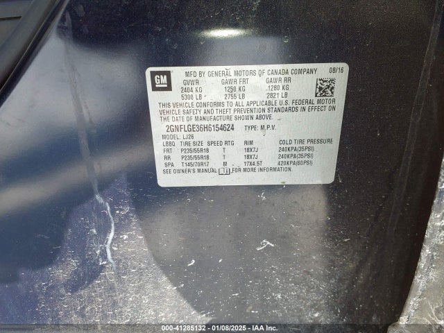 2GNFLGE36H6154624 Chevrolet Equinox Premier