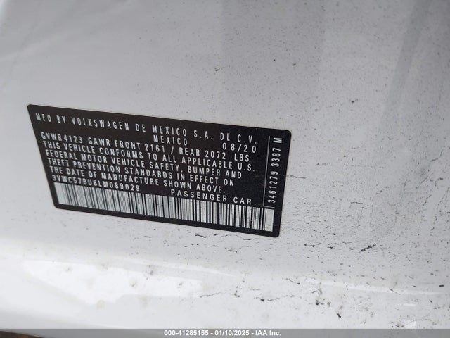 3VWC57BU8LM089029 Volkswagen Jetta 1.4t R-line/1.4t S/1.4t Se