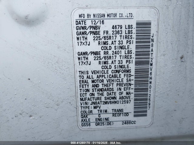 Nissan ROGUE S 2017 JN8AT2MV6HW012597 Image 9