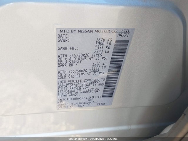 5N1DR3CB0NC219578 Nissan 2022