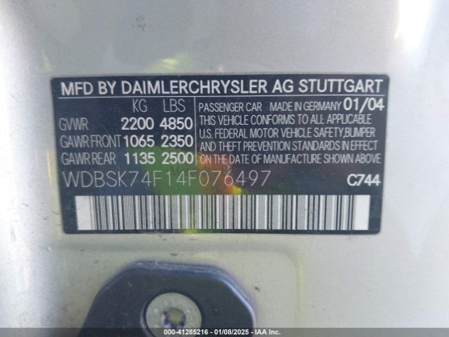 2004 MERCEDES-BENZ SL 55 AMG WDBSK74F14F076497 Photo 8